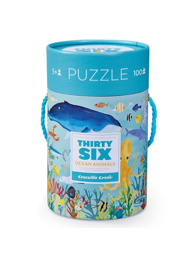 Thirtysix Ocean Animals 100 Piece Jigsaw Puzzle In Canister Includes Educational Animal Finder Sheet For Ages 5 Years And Up 1 Ea