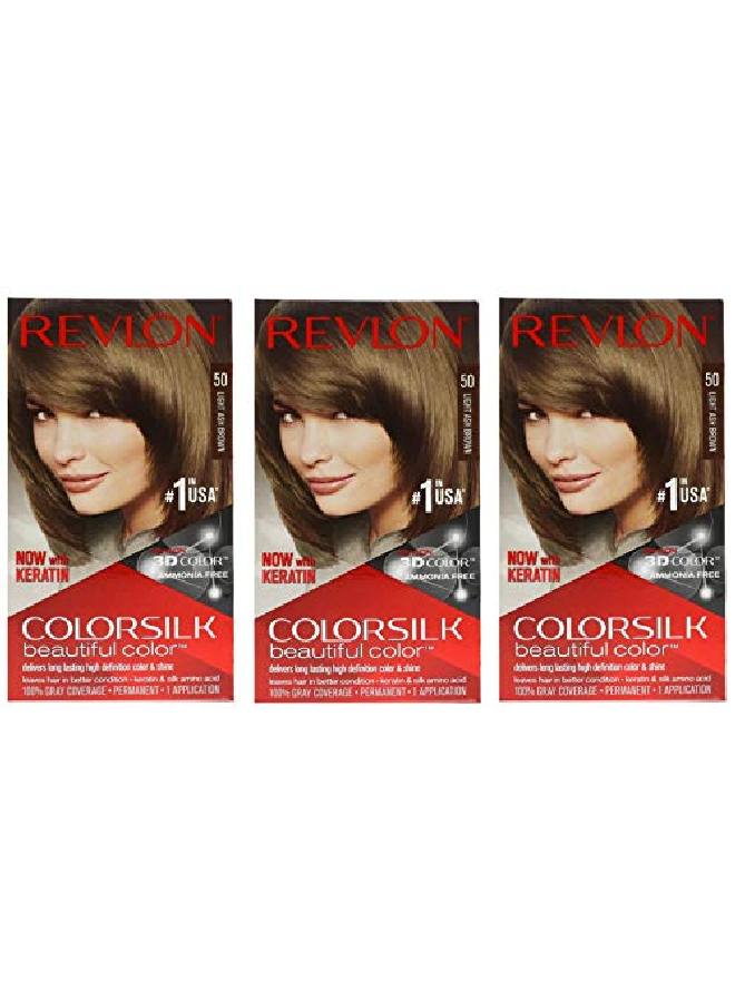 Colorsilk Hair Color 50 Light Ash Brown 1 Ea Buy Packs And Save (Pack Of 3)