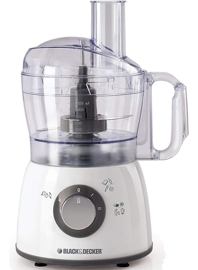 400W 18 Functions Food Processor With 4 Accessories Stainless Steel Blades And 2 Speed Pulse Function, 1.2 Litre, Fx400-B5 White