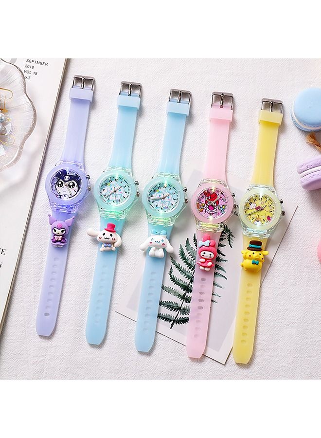 4 Pcs Kids Watches, 3D Lovely Cartoon Digital Sport Watch Silicone Wristwatches Best Gift for 3-11 Year Old Girls Boys，Time Teaching Easy to Read Time Clearly at Night