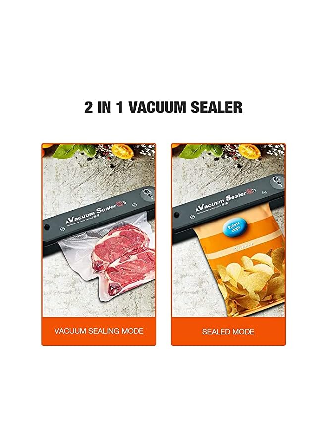Vacuum Sealer Machine,Food Vacuum Sealer Machines,Vacuum Packing Machine,Heat Sealer,Food Vacuum Sealer,Black Food Vacuum Sealing Machine, Equipped With 10 Sealed Bags For Food Preservation