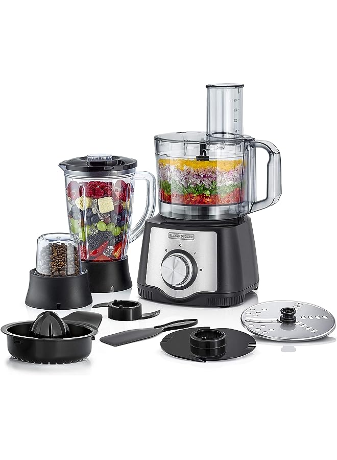 600W 1.5L 6In1 Food Processor Bowl+Blender Jar And Grinder, Chopper Shredder Blender Grinder Citrus Juicer Dough Maker Plus 29 Extra Functions Fx650-B5