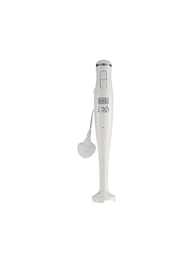 300W 2 Speed Stick Hand Blender With Calibrated Beaker , White