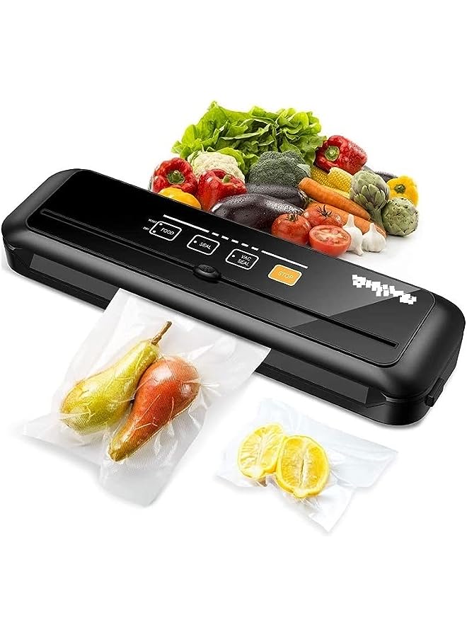Vacuum Packer Sealing Machine With Sstarter Automatic Vacuum Sstainless Steel Sealing Mmachine For Food Preservation Method Dry And Wet Sealing Mode Built-In Tools,
