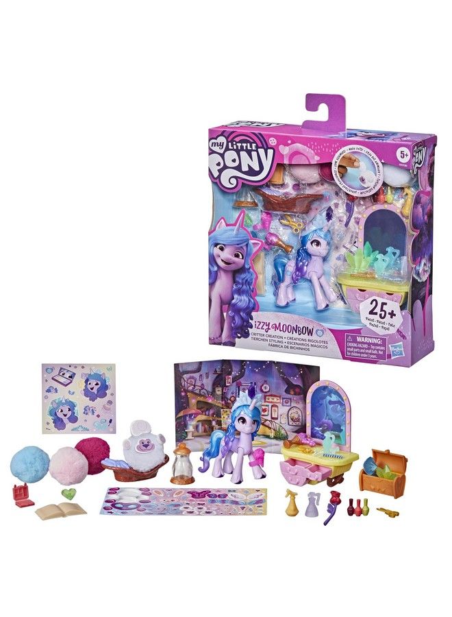 : A New Generation Movie Story Scenes Critter Creation Izzy Moonbow  Toy With 25 Accessories And 3Inch Purple Pony