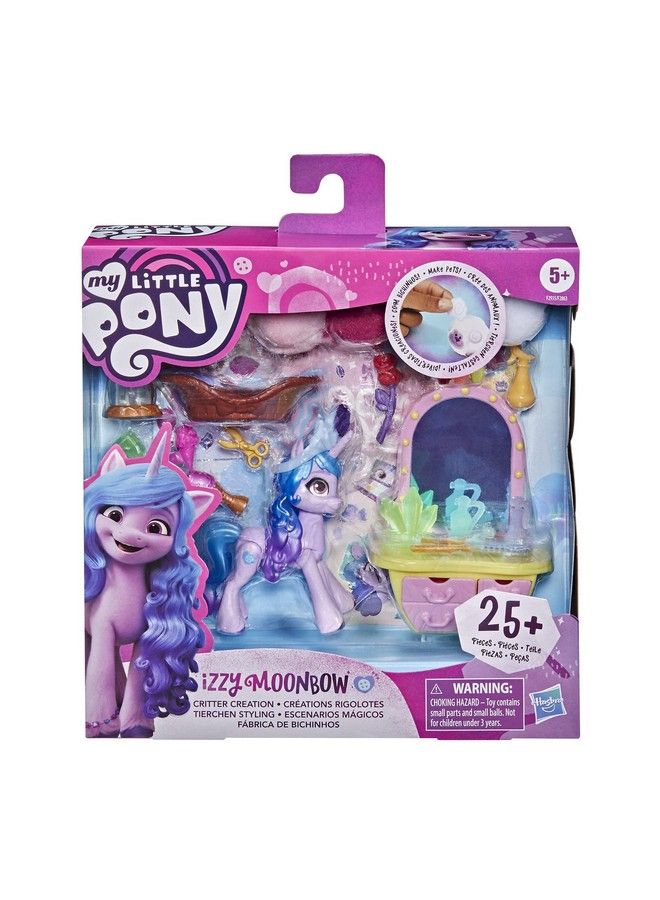 : A New Generation Movie Story Scenes Critter Creation Izzy Moonbow  Toy With 25 Accessories And 3Inch Purple Pony