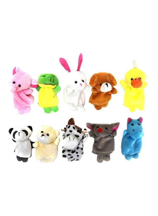 10-Piece Animal Finger Puppet Plush Toys 7X3cm