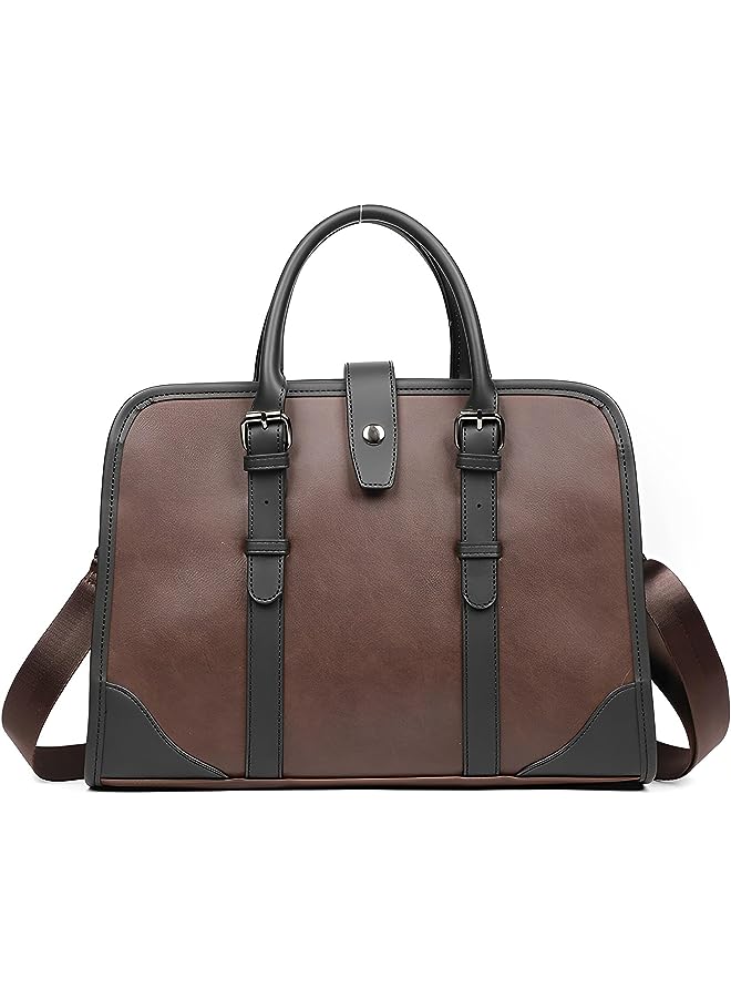 Men'S Business Handheld Laptop Bag, Multi-Functional Briefcase Shoulder Bag For Documents And Files, Suitable For Travel And Vintage Style.