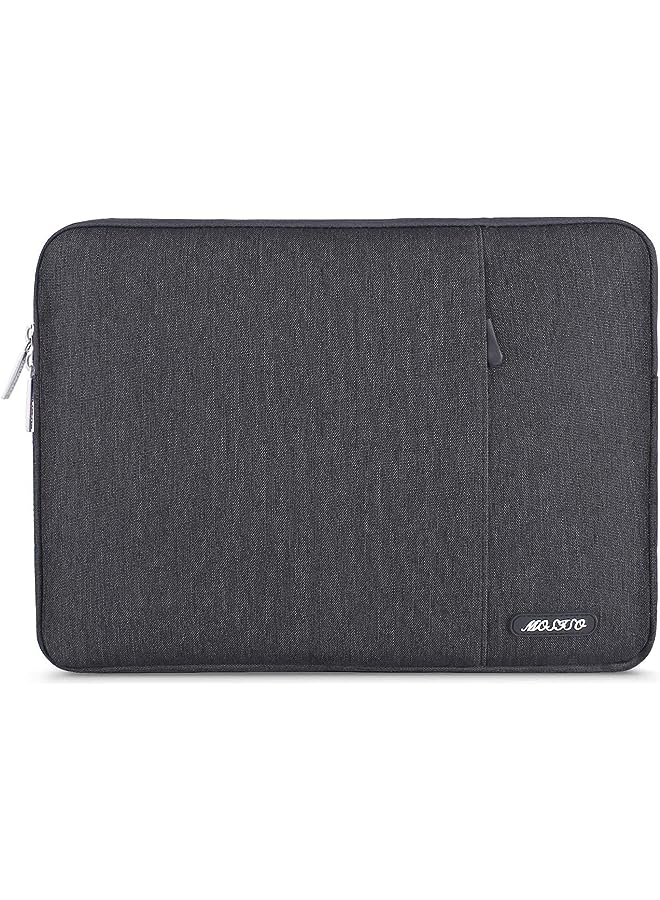 Laptop Sleeve Bag Compatible With Macbook Air/Pro, 13-13.3 Inch Notebook, Compatible With Macbook Pro 14 Inch 2023-2021 A2779 M2 A2442 M1, Polyester Vertical Case With Pocket, Space Gray