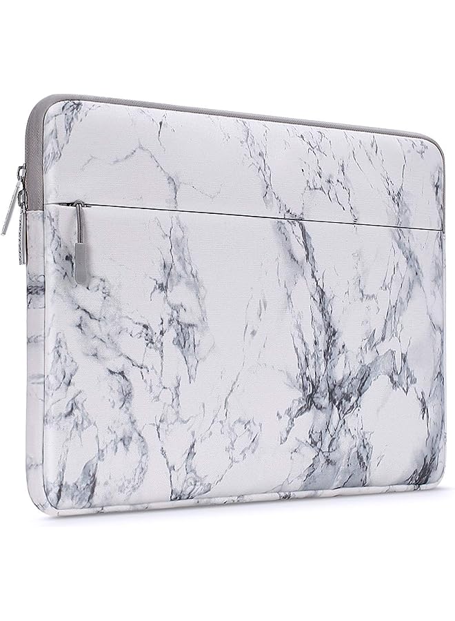 Laptop Sleeve Compatible With Macbook Air/Pro Retina, 13-13.3 Inch Notebook, Compatible With Macbook Pro 14 Inch 2021 2022 A2442 M1 Pro/Max, Canvas Marble Pattern Carrying Case Cover Bag, White