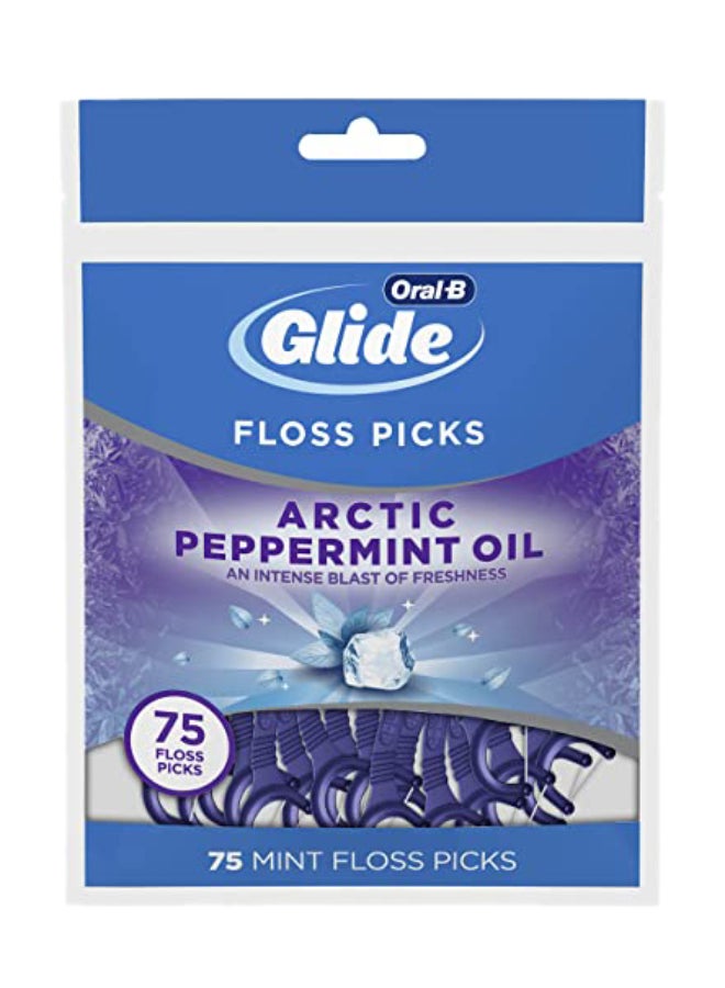 75-Piece Glide Floss Picks Arctic Peppermint Oil Purple