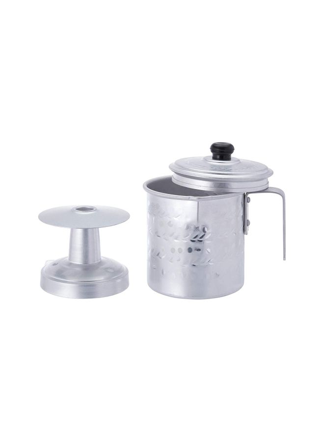 Arabic Coffee Fountain Gas Top Camping Kettle, 1 Liter Silver/Black