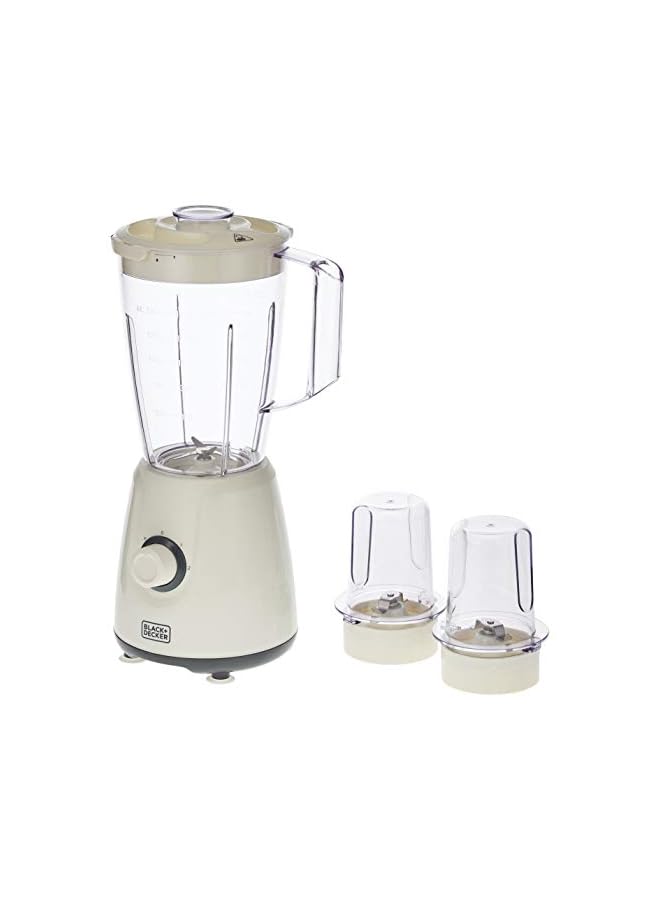 400W 1.5L Blender With Grinder Mills With 300Ml 2 Grinding Mill, Stainless Steel Blades And Two Pulse Control White, For Fine Grinding Coffee Herbs&Spices Bx4000-B5