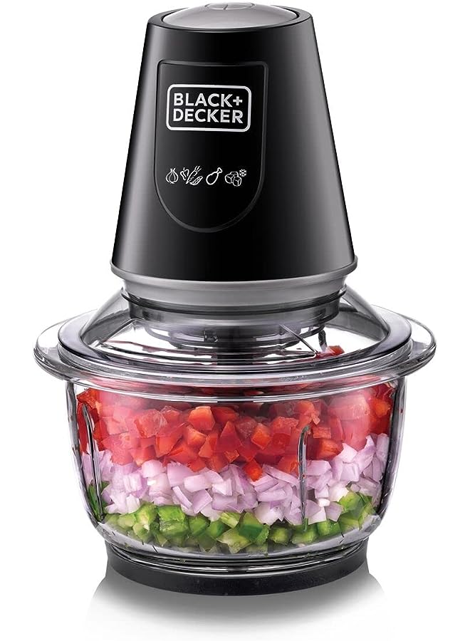 400W 1.2L Vertical Glass Chopper/Mincer Xxl Glass Bowl Capacity With Removable Four Blade System Helps, Chop/Crush Ice/Mince/Grind/Puree Variety Of Ingredients Gc400-B5