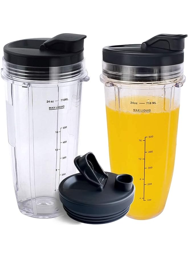 Cup, Replacement For 24Oz Nutri Ninja Blender Cup, With Sip & Seal Lid, Interchangeable Juicer Accessories, For Ninja Nutri Ninja, 2-Pack