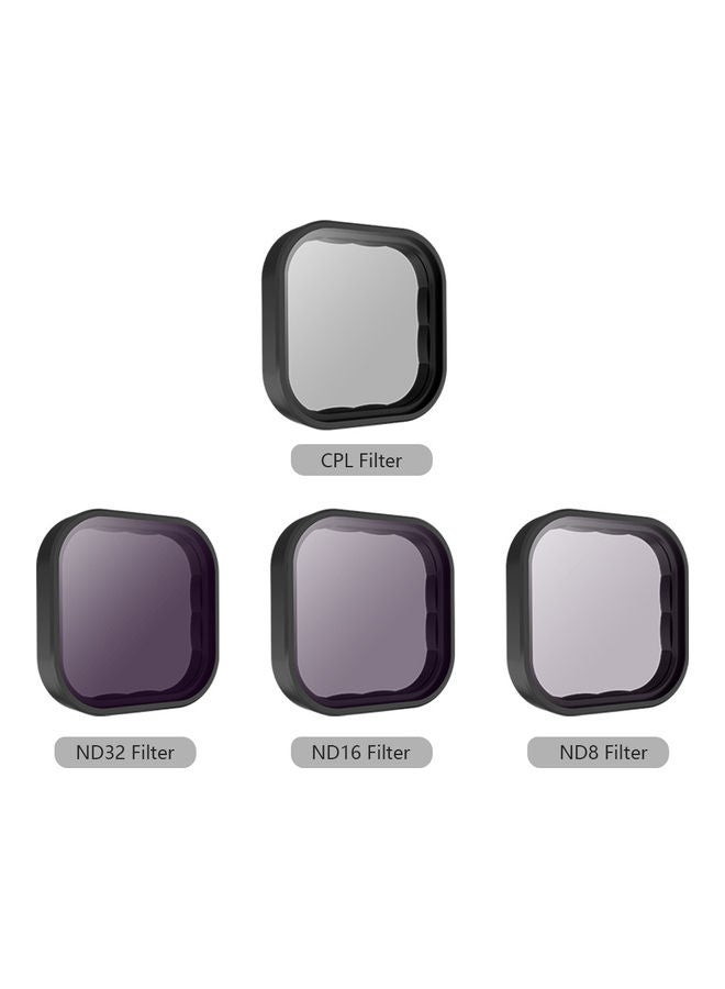 4-in-1 Action Camera Lens Filter Black
