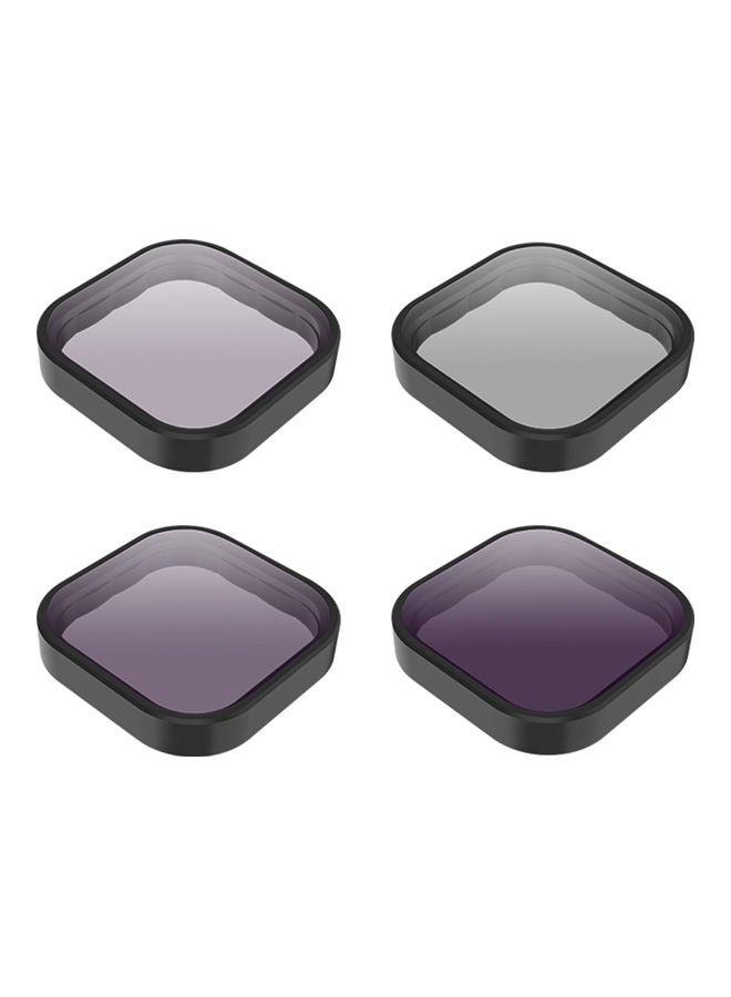 4-in-1 Action Camera Lens Filter Black