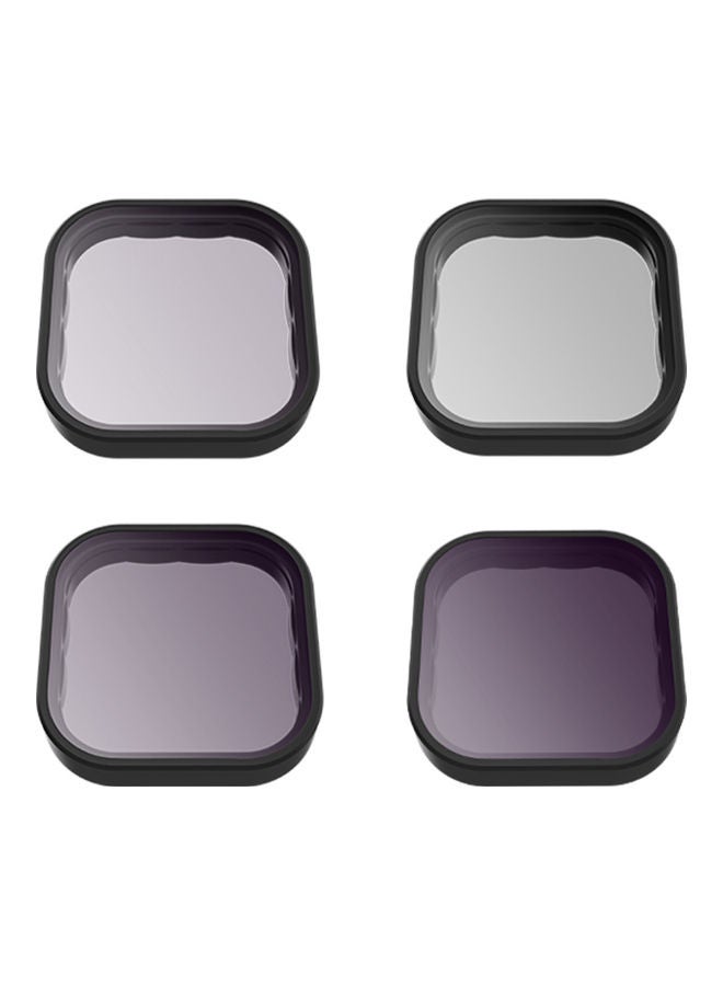 4-in-1 Action Camera Lens Filter Black