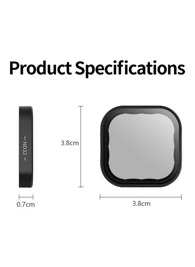 4-in-1 Action Camera Lens Filter Black