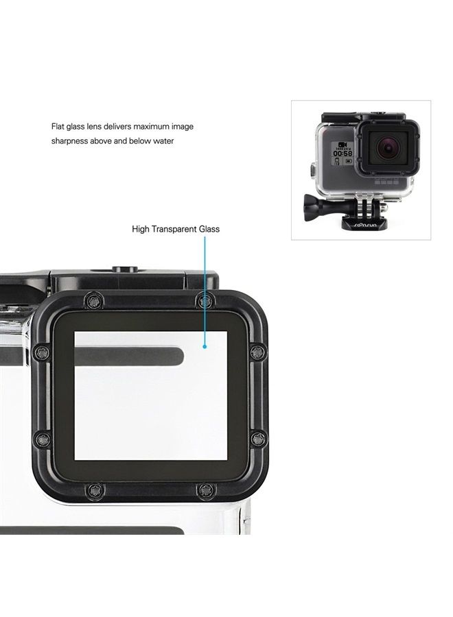45m Underwater Waterproof Dive Housing Case with 3-Pack Dive Filters for GoPro Hero 5 6 7 Black Hero (2018) - Include Backdoor, Quick Release Buckle, Thumb Screw, Tripod Adapter, Lens Cap
