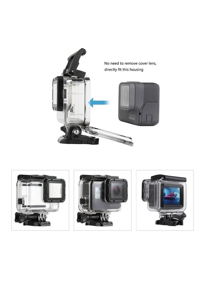 45m Underwater Waterproof Dive Housing Case with 3-Pack Dive Filters for GoPro Hero 5 6 7 Black Hero (2018) - Include Backdoor, Quick Release Buckle, Thumb Screw, Tripod Adapter, Lens Cap
