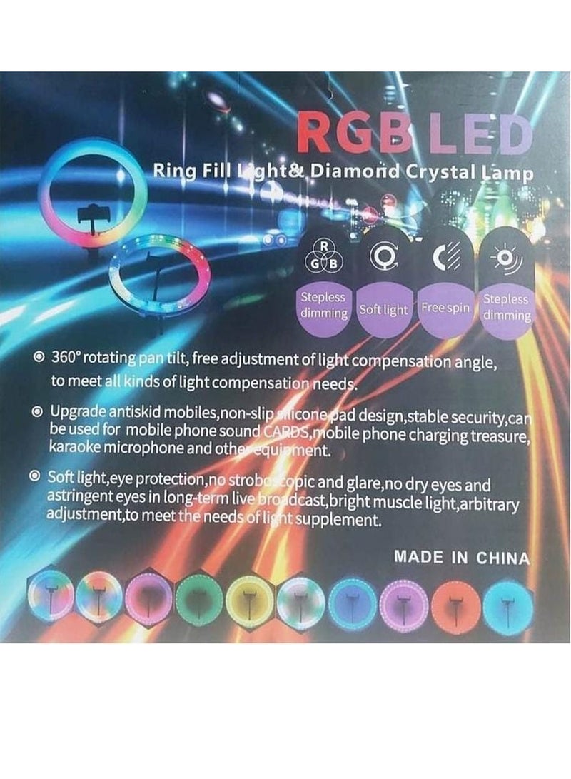 RGB LED Ring(Round) Fill Light & Diamond Crystal Lamp RD-30