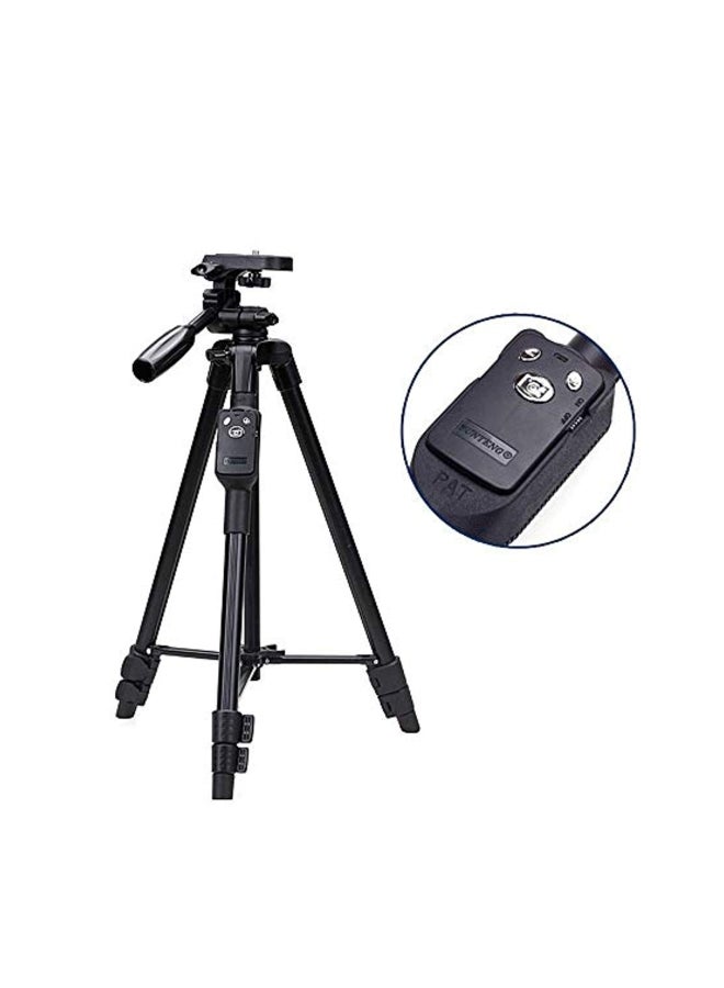 Aluminum Lightweight Tripod With Bluetooth Remote Black