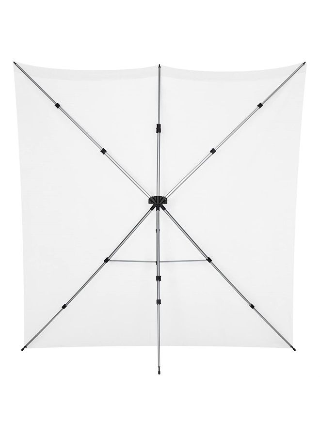 8'x8' High-Key White X-Drop Pro Wrinkle-Resistant Backdrop Kit - for Headshots, Portraits, Video Interviews, and Photo Booths