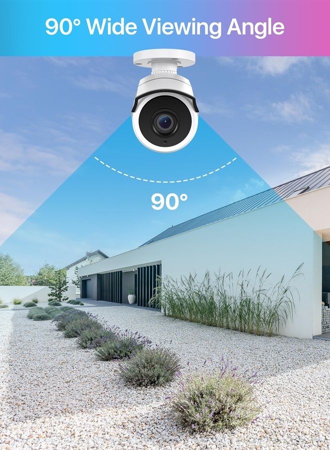 4PACK 1920TVL 1080P HD TVI Security Cameras 120ft Night Vision CCTV Cameras Home Security Day/Night Waterproof Camera for 720P,1080P,5MP,4K HD-TVI Analog DVR Systems