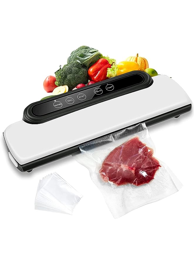 Vacuum Sealer Machine,Sealing Machine With 10 Vacuum Sealer Bags,Dry & Moist Modes, Easy To Clean,For Meat Or Wet Food In Home Kitchen