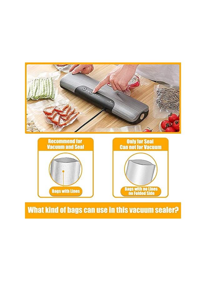 Vacuum Sealer Machine, Automatic Food Sealer With 10 Vacuum Bags, Automatic Food Saver Machine Air Sealing System For Food Preservation, 60 Kpa Quick Suction For Food Storage