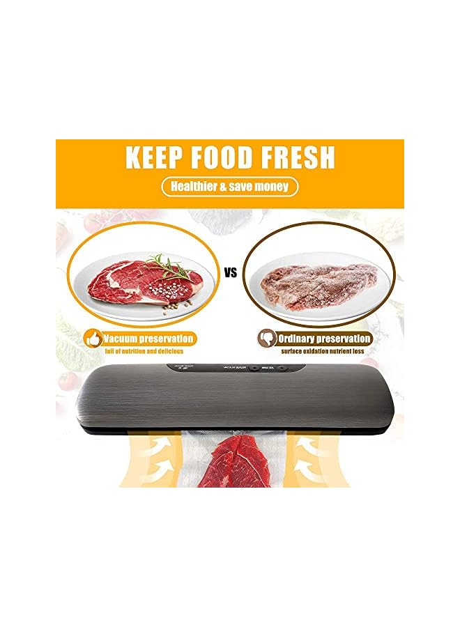 Vacuum Sealer Machine, Automatic Food Sealer With 10 Vacuum Bags, Automatic Food Saver Machine Air Sealing System For Food Preservation, 60 Kpa Quick Suction For Food Storage