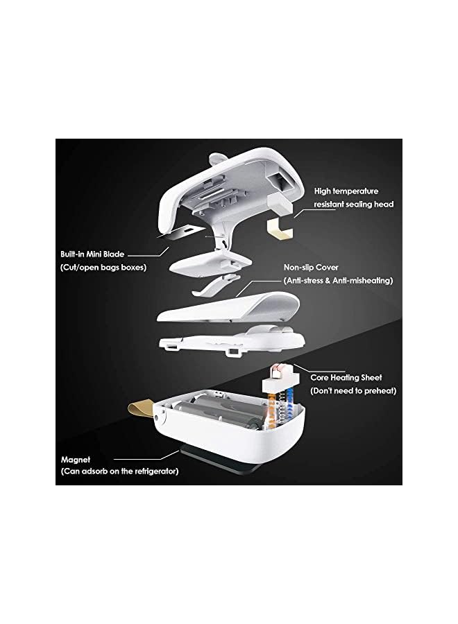Sealers, Handheld Bag Sealer 2 In 1 Mini Heat Sealer & Cutter Portable Bag Resealer Machine Food Saver For Plastic Bags Storage Snack Cookies