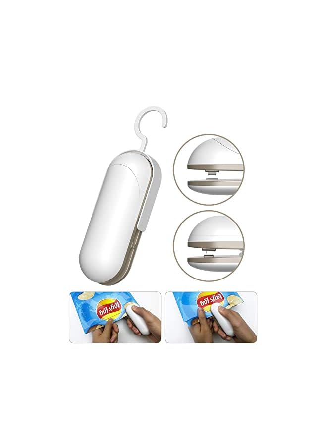 Bag Sealer, Portable 2 In 1 Food Sealer And Cutter, Heat Vacuum Sealers, Plastic Sealer, Handheld Food Sealer For Plastic Bags Food Storage Snack Fresh Bag Sealer
