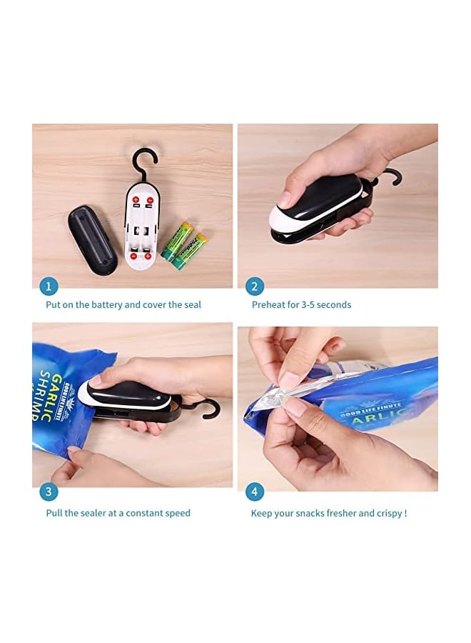 Mini Bag Sealer, Portable Food Sealer, Handheld Heat Vacuum Sealers, 2 In 1 Heat Sealer And Cutter For Plastic Bag