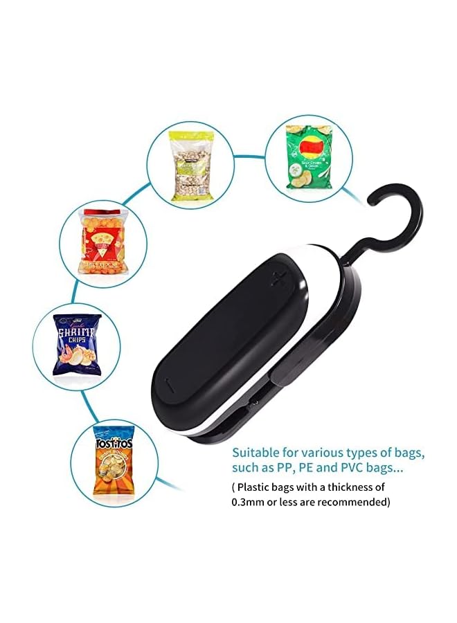 Mini Bag Sealer, Portable Food Sealer, Handheld Heat Vacuum Sealers, 2 In 1 Heat Sealer And Cutter For Plastic Bag