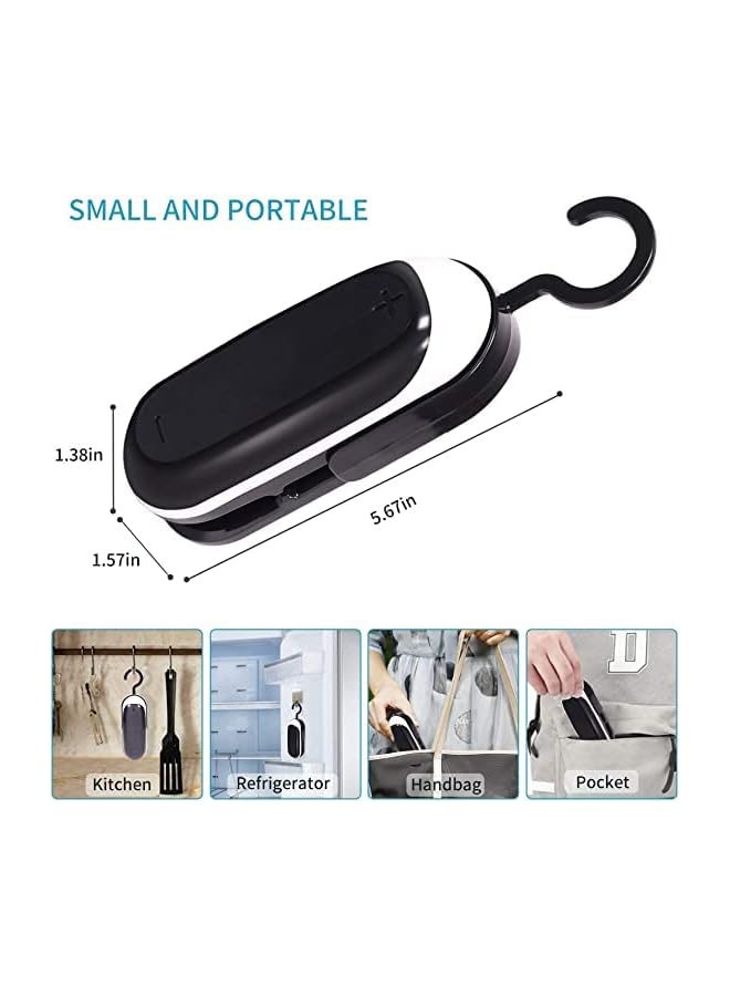 Mini Bag Sealer, Portable Food Sealer, Handheld Heat Vacuum Sealers, 2 In 1 Heat Sealer And Cutter For Plastic Bag