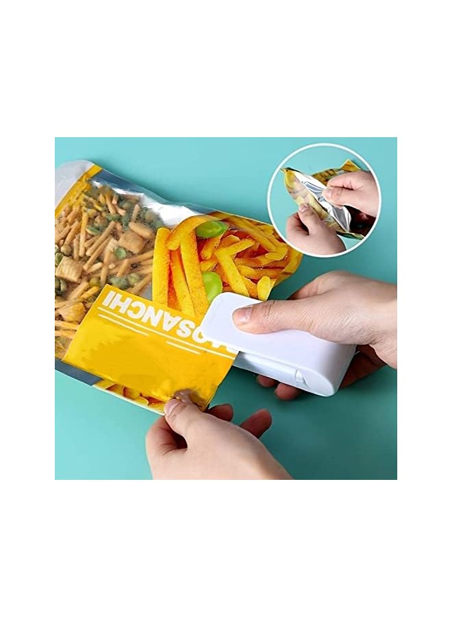 Mini Bag Sealer, Handheld Heat Vacuum Sealer, Portable Bag Resealer Machine For Plastic Bags Food Storage Snacks Freshness (2Xaa Batteries Included)
