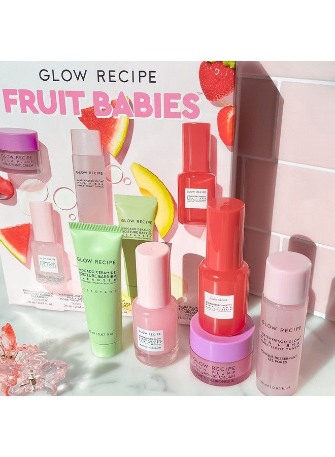 Fruit Babies Bestsellers Kit Mini Travel Size Beauty Essentials Avocado Foam Cleanser Niacinamide Dew Drops Serum Poretight Toner Salicylic Serum Hyaluronic Acid Cream (5 Count)