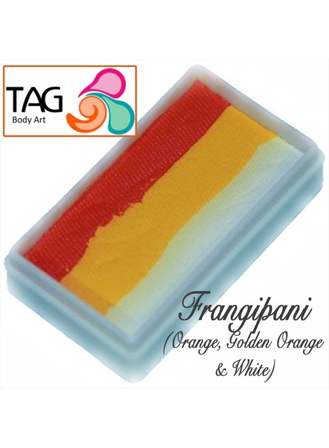 Tag Body Art 3 Color Frangipani Makeup Cake, 1 Stroke Splik Cake Face Paint - Golden Orange, Yellow, White, 30 grams