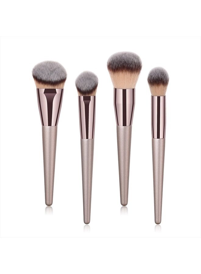 4pcs Professional Makeup Brush Set, Premium Synthetic Liquid Foundation Brush Blending Powder Tapered Kabuki Makeup Brushes Cosmetics Applicator