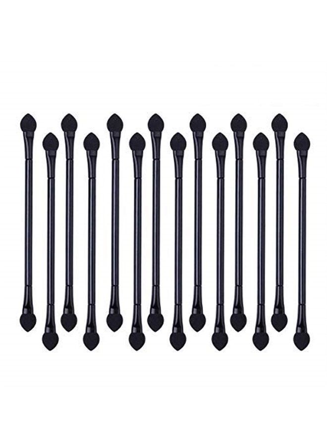 50 Pcs Dual Sides Eyeshadow Brush, Long Handle Double Ended Sponge Oval Tipped Eyeliner Brush Makeup Brush Tool