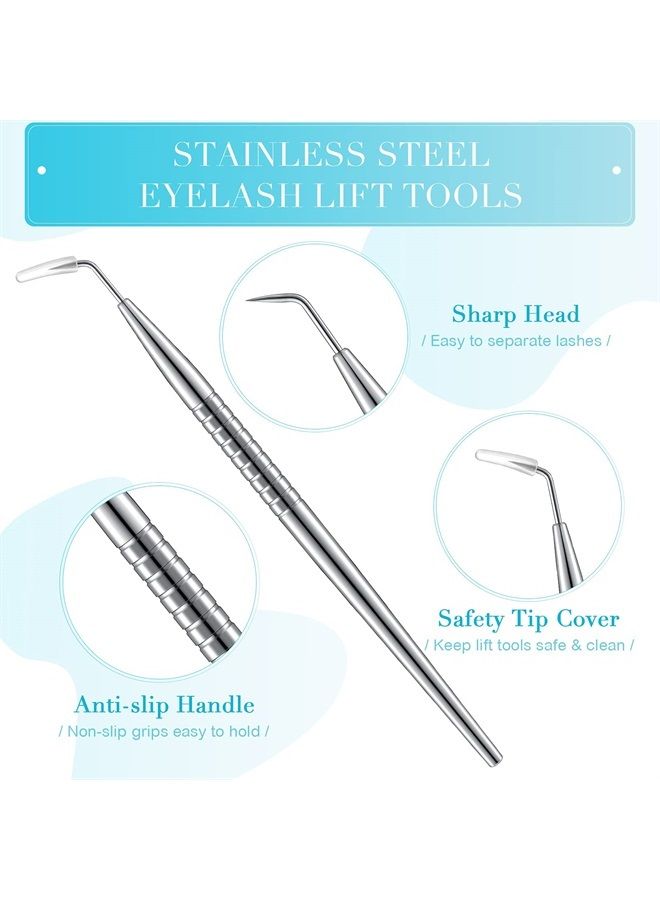 2 Pieces Eyelash Lift Tool Lash Separator Tool Stainless Steel Lash Lifting Perm Tool Lash Eyelash Perm Applicator Eyelash Extensions Supplies for Eyelash Lifting and Separating (Silver)