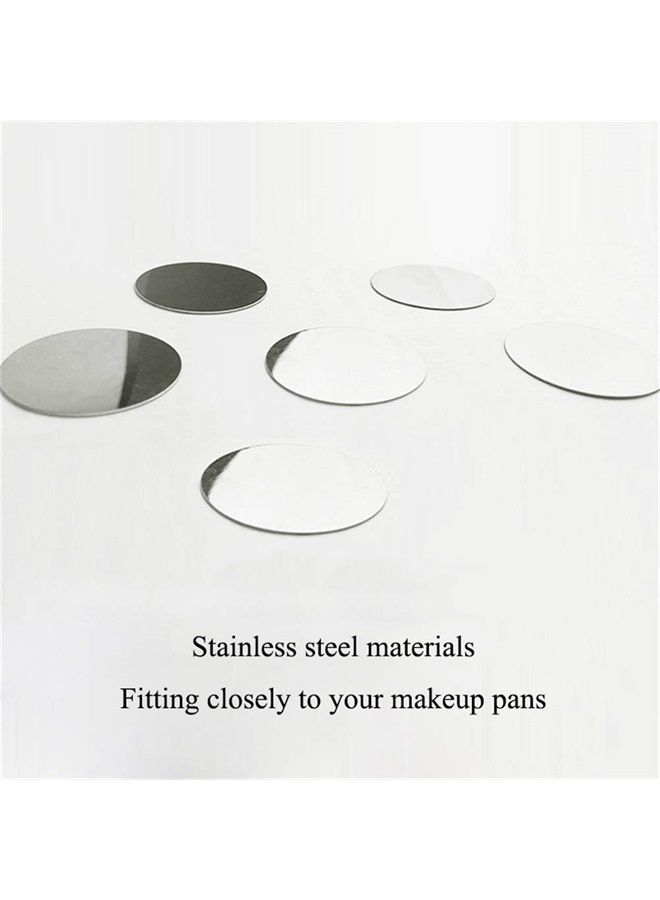 50pcs Round Metal Stickers for Non-Magnetic Eyeshadow Pan Use with Magnetic Makeup Palette (Diameter 2.5cm)