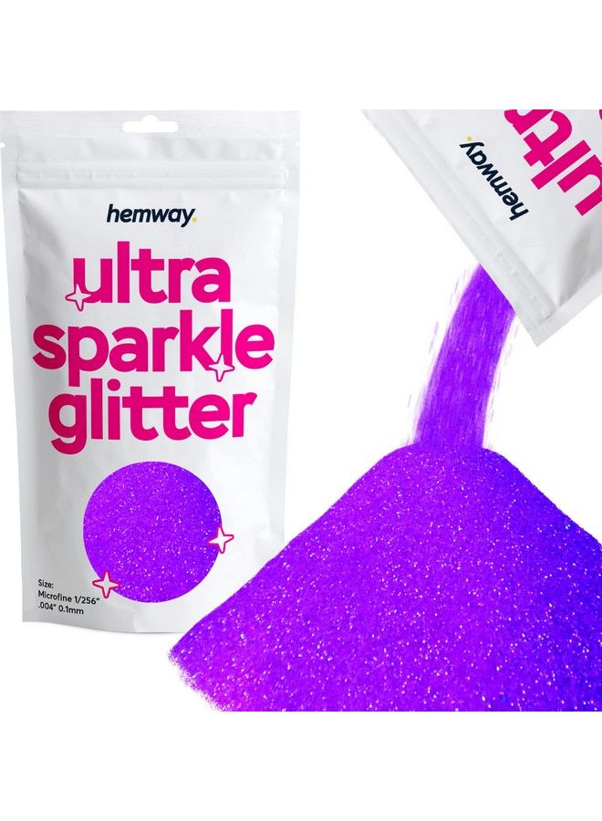 Premium Ultra Sparkle Glitter Multi Purpose Metallic Flake For Arts Crafts Nails Cosmetics Resin Festival Face Hair Fluorescent Purple Microfine (1;256