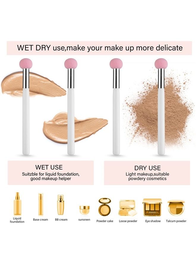 Foundation Brushes 4 PCS Makeup Setting Powder Blush Beauty Techniques Sponge Angled Stick Liquid Concealer Cream Nose Face Contour Make Up Loose Powder Puff Under Eyeline Set Pressed Blending