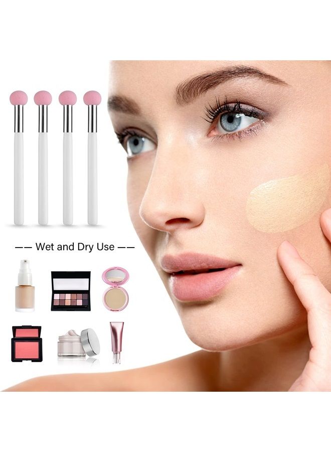 Foundation Brushes 4 PCS Makeup Setting Powder Blush Beauty Techniques Sponge Angled Stick Liquid Concealer Cream Nose Face Contour Make Up Loose Powder Puff Under Eyeline Set Pressed Blending