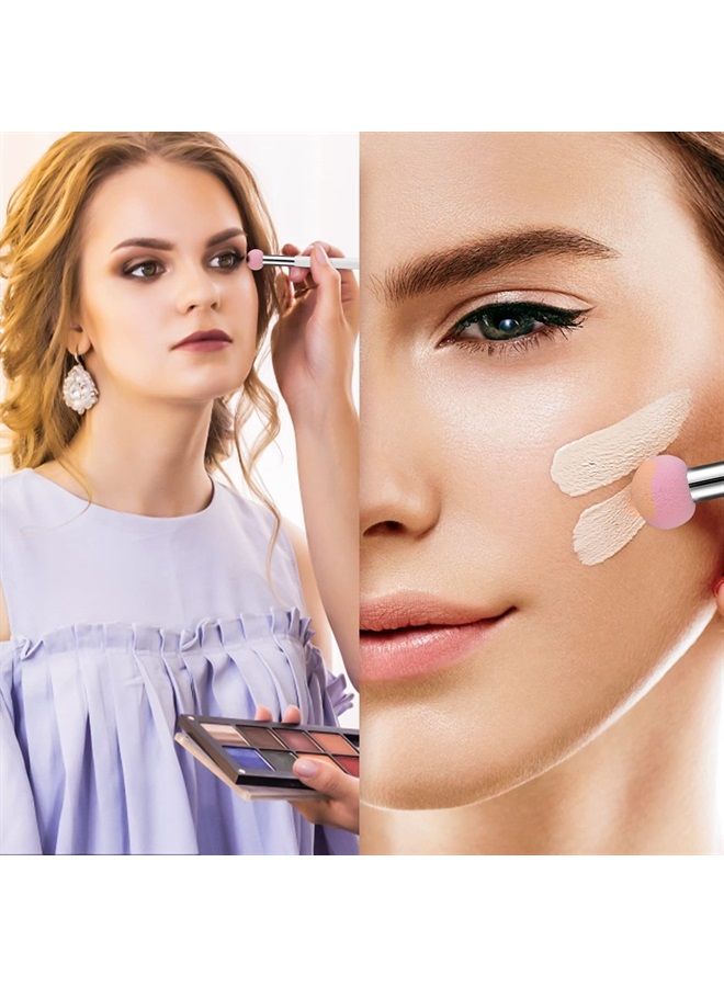 Foundation Brushes 4 PCS Makeup Setting Powder Blush Beauty Techniques Sponge Angled Stick Liquid Concealer Cream Nose Face Contour Make Up Loose Powder Puff Under Eyeline Set Pressed Blending