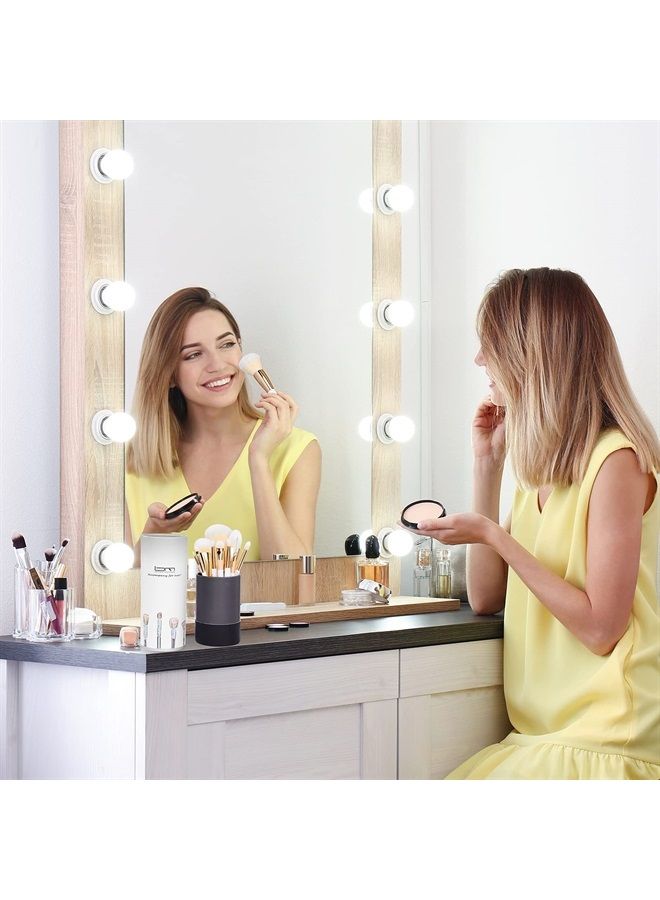 Makeup Brushes Set 10Pcs Professional Kabuki Foundation Eyeshadow Blush Blending Lip Full Face Cosmetic Kit W/Makeup Brush Set with Holder