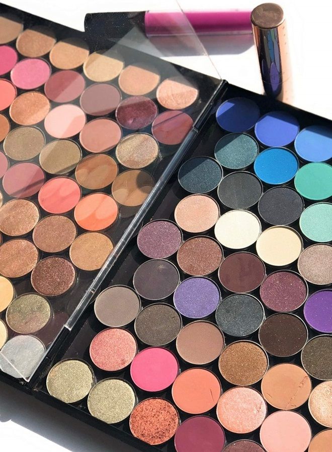 The Adept Palette in Singularity Black - Double Sided Magnetic Empty Palette with Divider, Holds Over 100 Single Round Standard Sized Eyeshadow Pans, Hardshell Case